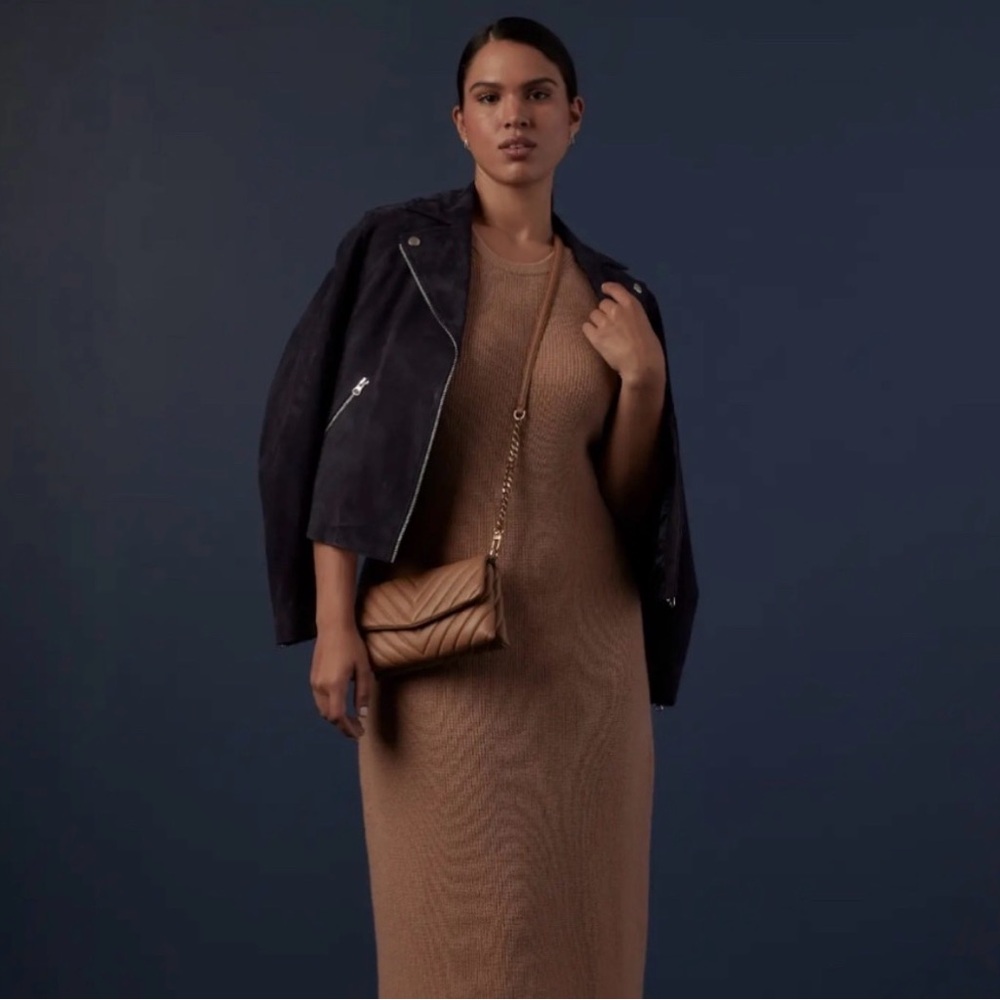 MNG Mango Navy Suede Moto Jacket - Picture 2 of 7
